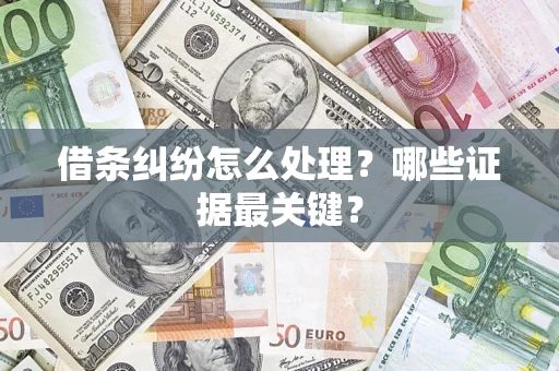 济南借条纠纷怎么处理？哪些证据最关键？