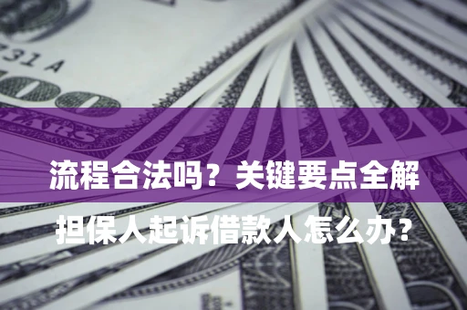 济南

担保人起诉借款人怎么办？流程合法吗？关键要点全解析