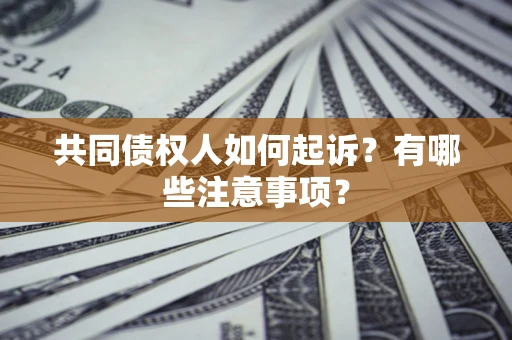 济南共同债权人如何起诉？有哪些注意事项？